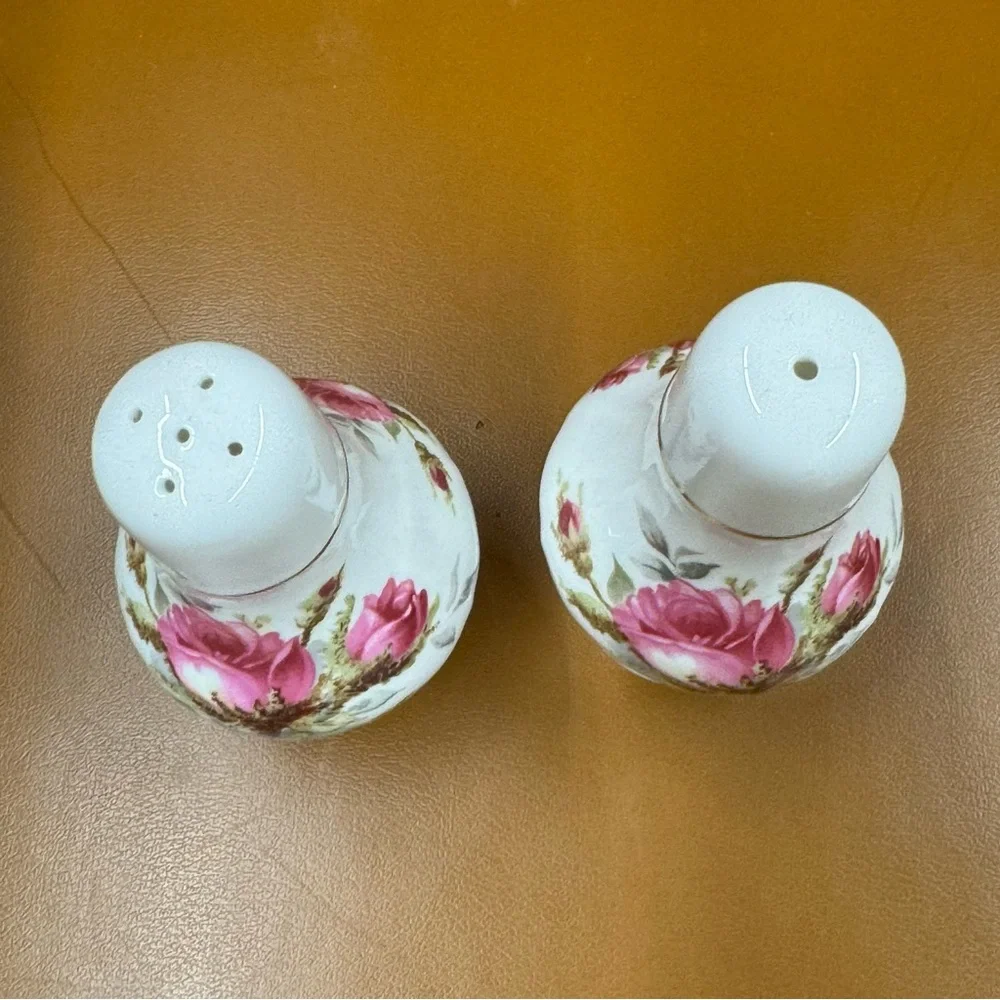 Bone China Salt & Pepper Set Grandmother's Rose by Hammersley Made in England